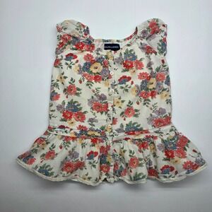Ralph Lauren Baby Girls Dress 12M Vintage Floral Ruffle Spring Cottagecore